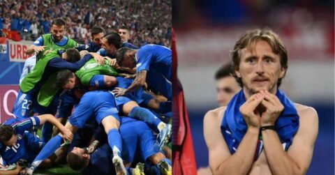 Team Italy and Luka Modric. (Source: BBC)